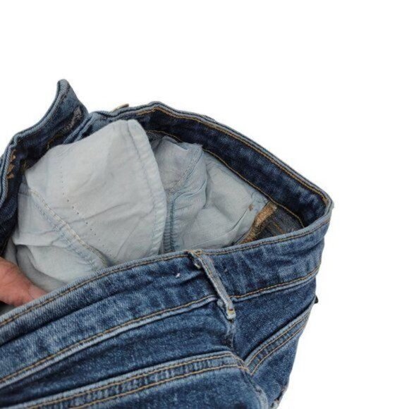 Zara  Medium Blue Fray Split Hem Jeans - Picture 6 of 10